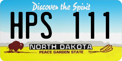 ND license plate HPS111