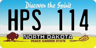 ND license plate HPS114