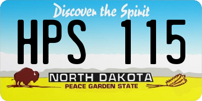 ND license plate HPS115