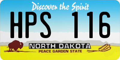 ND license plate HPS116