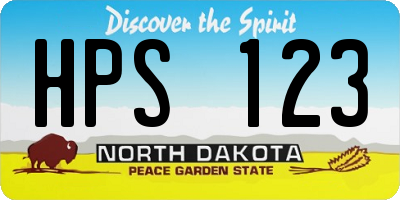 ND license plate HPS123