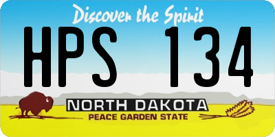 ND license plate HPS134