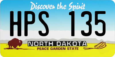 ND license plate HPS135