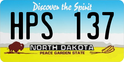 ND license plate HPS137