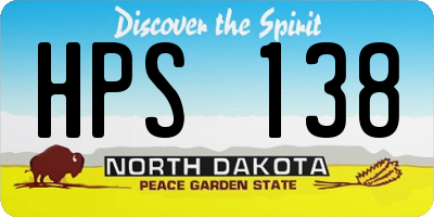 ND license plate HPS138