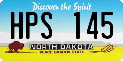 ND license plate HPS145