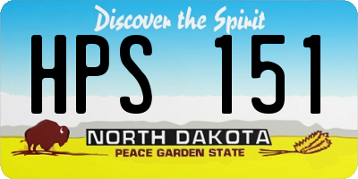 ND license plate HPS151