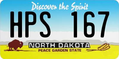 ND license plate HPS167