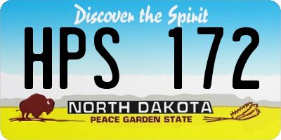 ND license plate HPS172