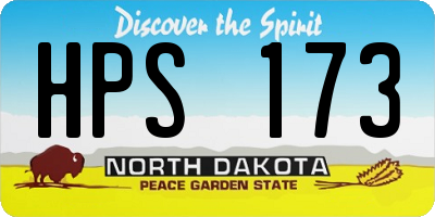 ND license plate HPS173