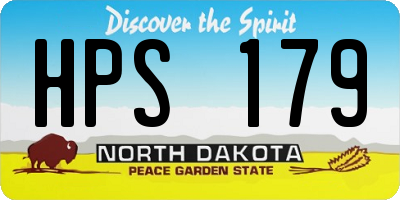 ND license plate HPS179