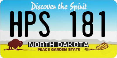 ND license plate HPS181