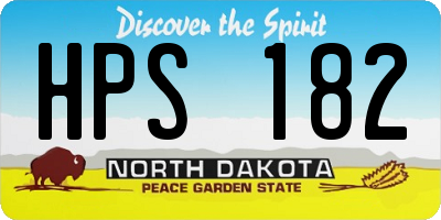 ND license plate HPS182