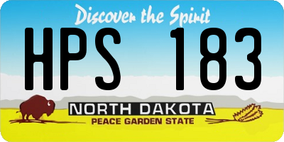 ND license plate HPS183