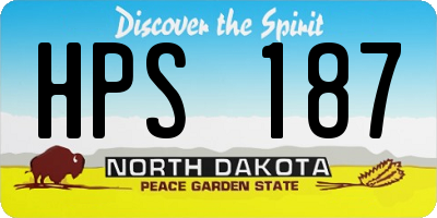 ND license plate HPS187