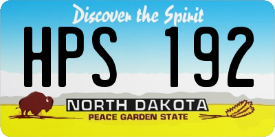 ND license plate HPS192