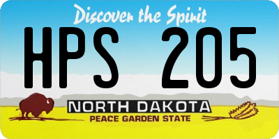 ND license plate HPS205