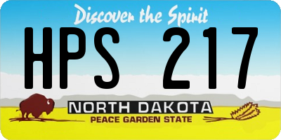 ND license plate HPS217