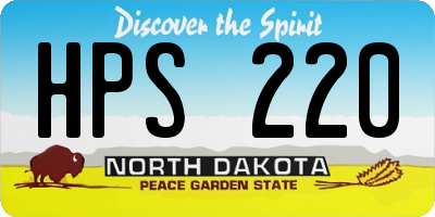 ND license plate HPS220