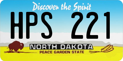 ND license plate HPS221