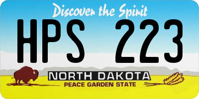 ND license plate HPS223