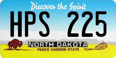 ND license plate HPS225