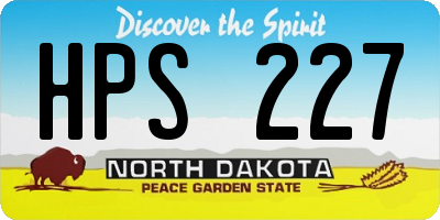 ND license plate HPS227