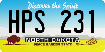 ND license plate HPS231