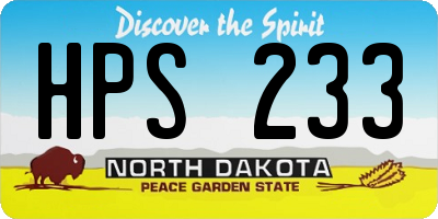 ND license plate HPS233