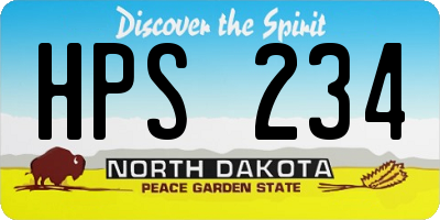 ND license plate HPS234