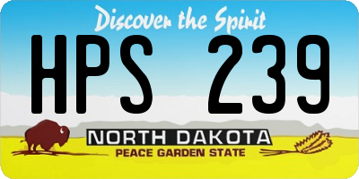 ND license plate HPS239