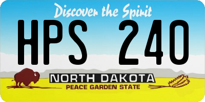 ND license plate HPS240