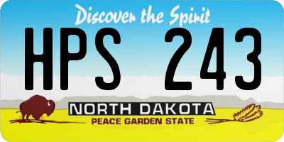 ND license plate HPS243