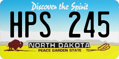 ND license plate HPS245