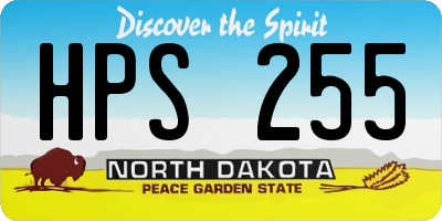 ND license plate HPS255