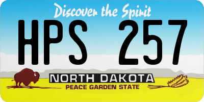 ND license plate HPS257