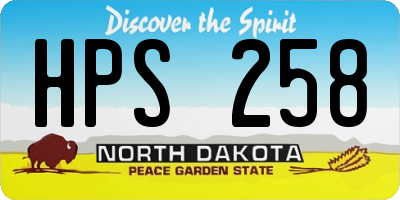 ND license plate HPS258