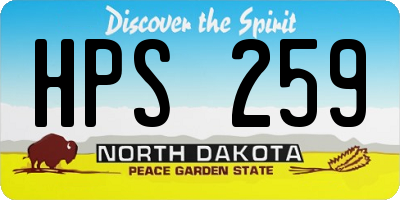 ND license plate HPS259