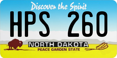 ND license plate HPS260