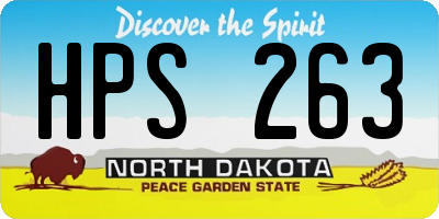 ND license plate HPS263