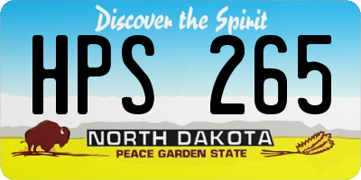 ND license plate HPS265