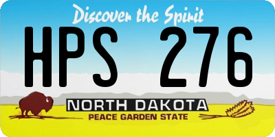 ND license plate HPS276