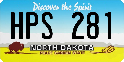 ND license plate HPS281