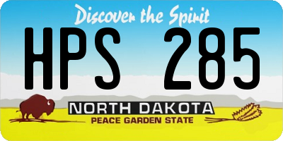 ND license plate HPS285