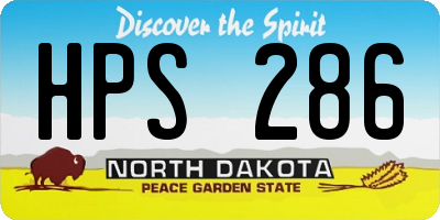 ND license plate HPS286