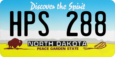 ND license plate HPS288