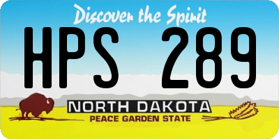 ND license plate HPS289