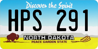 ND license plate HPS291
