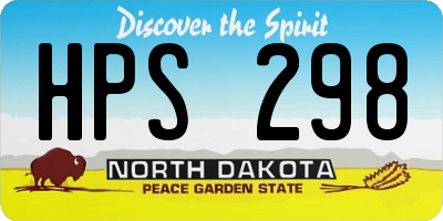 ND license plate HPS298