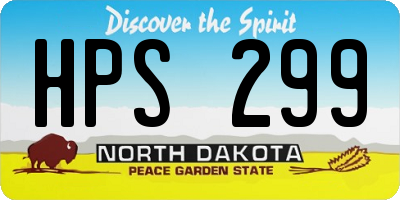 ND license plate HPS299